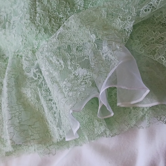 SANDRO Cocqette Ruffled corded lace mini dress, Mint Green, Size 8 - Picture 6 of 16